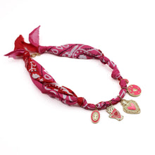 Charger l'image dans la galerie, COLLIER BANDANA ROSE & ROUGE L'ATELIER DES DAMES