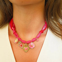 Charger l'image dans la galerie, COLLIER BANDANA ROSE & ROUGE L'ATELIER DES DAMES