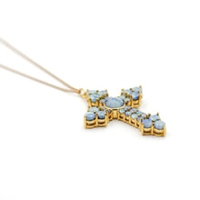 Charger l'image dans la galerie, COLLIER CROIX AZURITE L'ATELIER DES DAMES