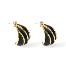 Charger l'image dans la galerie, BOUCLES D'OREILLES TWIST NOIR MAT BANGLE UP