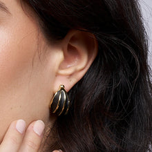 Charger l'image dans la galerie, BOUCLES D'OREILLES TWIST NOIR MAT BANGLE UP