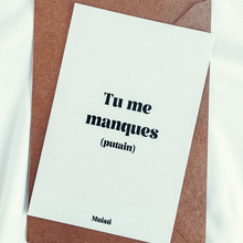 Charger l'image dans la galerie, CARTE POSTALE TU ME MANQUES (PUTIN) MUISTI