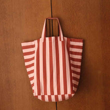 Charger l'image dans la galerie, SAC CABAS ELISABETH RAYURES BRICK / CHAMALLOW ROSE IN APRIL