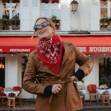 Charger l'image dans la galerie, FOULARD BANDANA EN COTON MAISON LECOMTE FLAMENT