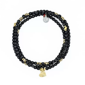 COLLIER OU BRACELET 3 TOURS TÊTES BLONDES