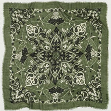 Charger l&#39;image dans la galerie, FOULARD BANDANA LAINE ET SOIE MAISON LECOMTE FLAMENT

