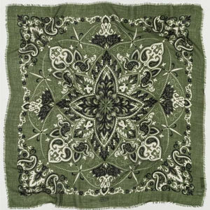 FOULARD BANDANA LAINE ET SOIE MAISON LECOMTE FLAMENT
