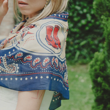 Charger l&#39;image dans la galerie, FOULARD RODEO EN COTON MAISON LECOMTE FLAMENT
