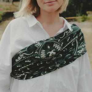 FOULARD BANDANA LAINE ET SOIE MAISON LECOMTE FLAMENT
