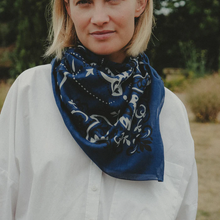 Charger l&#39;image dans la galerie, FOULARD BANDANA EN COTON MAISON LECOMTE FLAMENT
