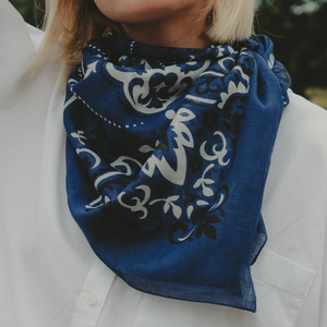 FOULARD BANDANA EN COTON MAISON LECOMTE FLAMENT