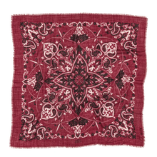 Charger l&#39;image dans la galerie, FOULARD BANDANA LAINE ET SOIE MAISON LECOMTE FLAMENT
