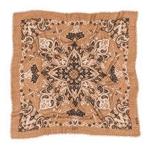 Charger l&#39;image dans la galerie, FOULARD BANDANA LAINE ET SOIE MAISON LECOMTE FLAMENT
