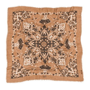 FOULARD BANDANA LAINE ET SOIE MAISON LECOMTE FLAMENT