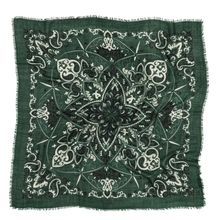 Charger l&#39;image dans la galerie, FOULARD BANDANA LAINE ET SOIE MAISON LECOMTE FLAMENT
