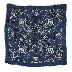 FOULARD BANDANA LAINE ET SOIE MAISON LECOMTE FLAMENT