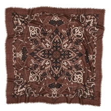 Charger l&#39;image dans la galerie, FOULARD BANDANA LAINE ET SOIE MAISON LECOMTE FLAMENT
