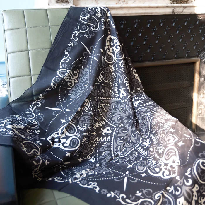 FOULARD BANDANA EN COTON MAISON LECOMTE FLAMENT