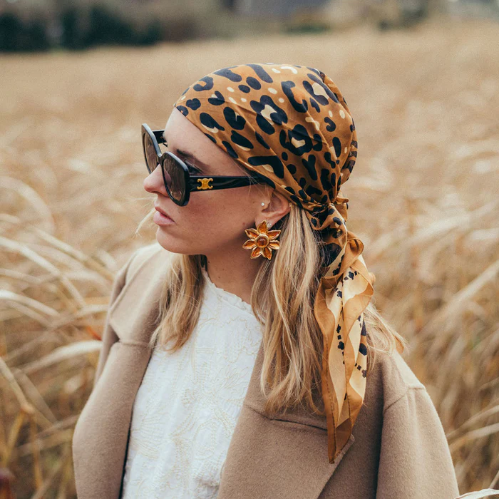 FOULARD LEO EN COTON MAISON LECOMTE FLAMENT