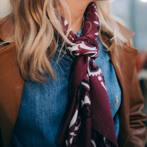 FOULARD BANDANA EN COTON MAISON LECOMTE FLAMENT