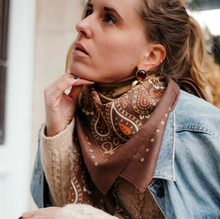Charger l&#39;image dans la galerie, FOULARD RODEO EN COTON MAISON LECOMTE FLAMENT
