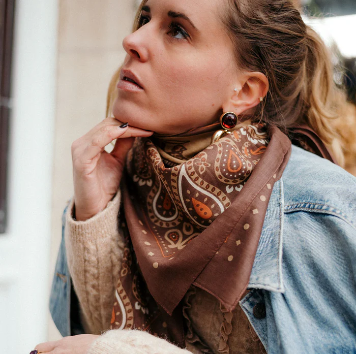 FOULARD RODEO EN COTON MAISON LECOMTE FLAMENT