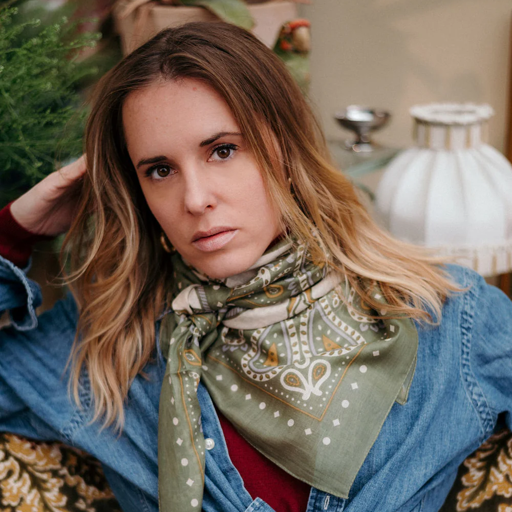 FOULARD RODEO EN COTON MAISON LECOMTE FLAMENT
