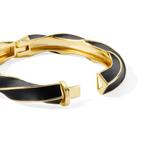 Charger l'image dans la galerie, BRACELET TWIST TORSADÉ NOIR MAT BANGLE UP
