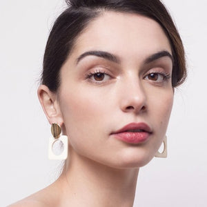 BOUCLES D'OREILLES POLKA IVOIRE CHIC ALORS