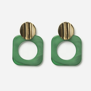 BOUCLES D'OREILLES POLKA VERT CHIC ALORS