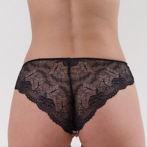 CULOTTE DOS DENTELLE LÉOPARD ESQUISSE